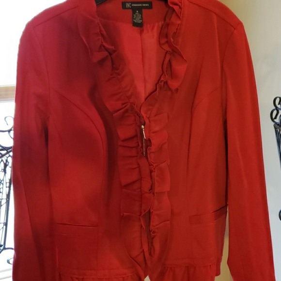 Sale! Ruffled Red Blazer - Picture 2 of 4
